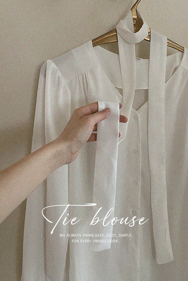 [빅사이즈~99][MADE]타이 블라우스(3color)