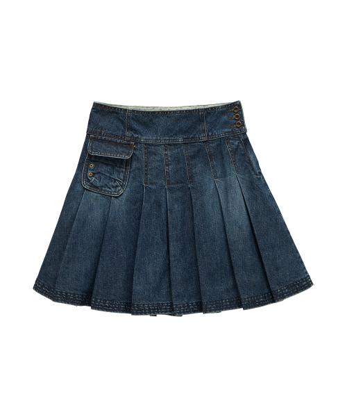 DD four-stitch denim skirt (INDIGO)
