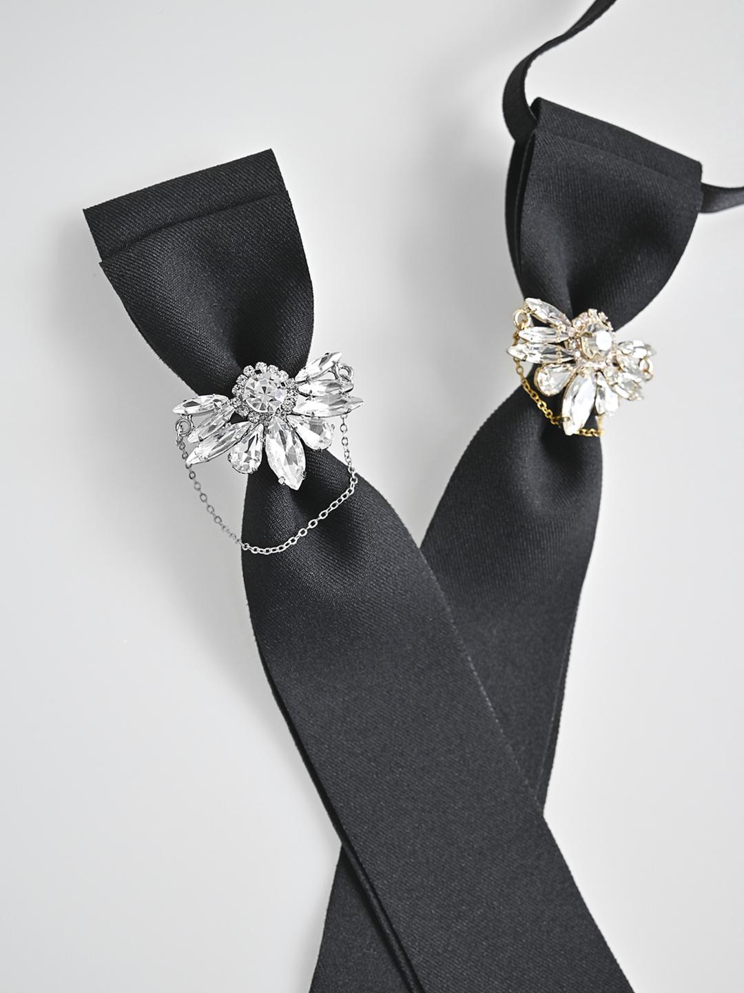 085 (스타착용) 헬레나 체인 타이 리본 브로치