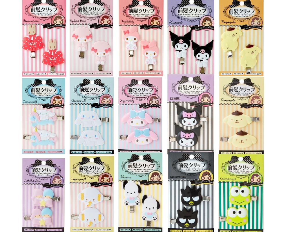 산리오 헤어클립 앞머리클립 헤어핀 /키티 쿠로미 마이멜로디 폼폼푸린 포챠코 한교동