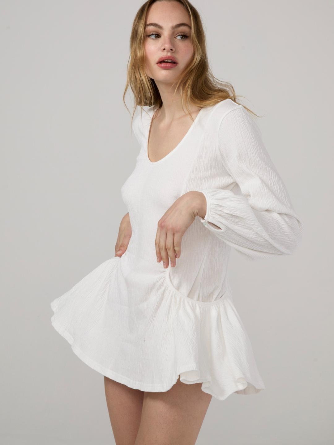HOUSE WRINKLE DRESS (WHITE)