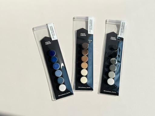 원형 타일 자석 6pcs 네오디움 냉장고자석 홀더세트