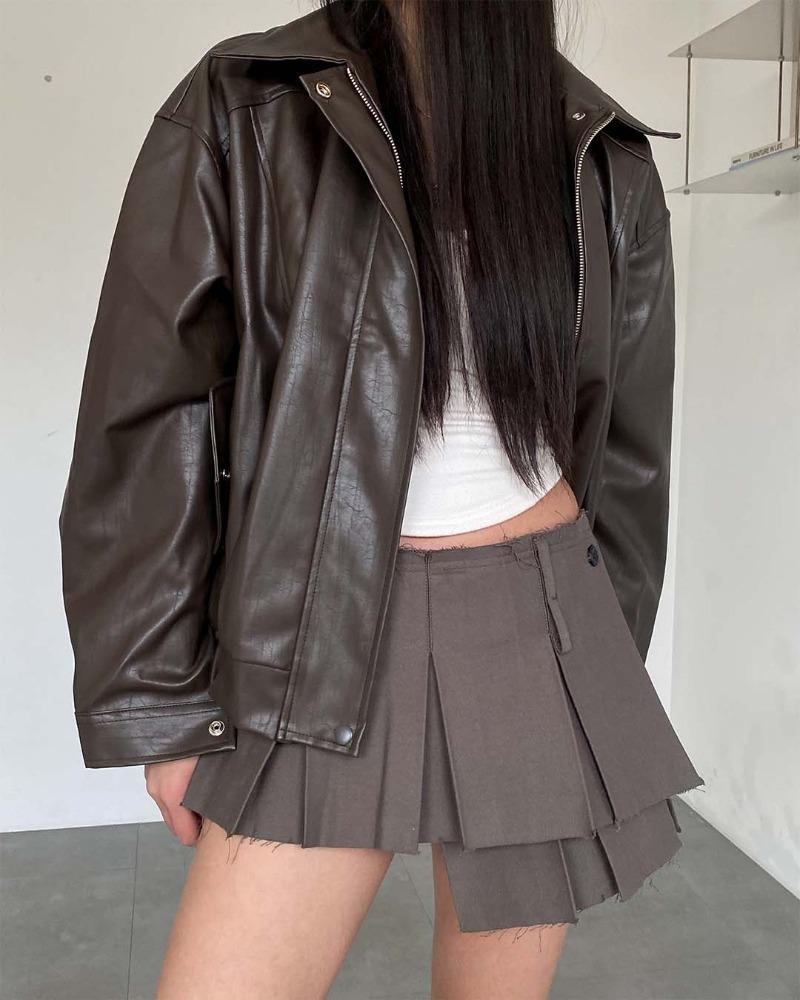 Olden leather jacket (2 color)