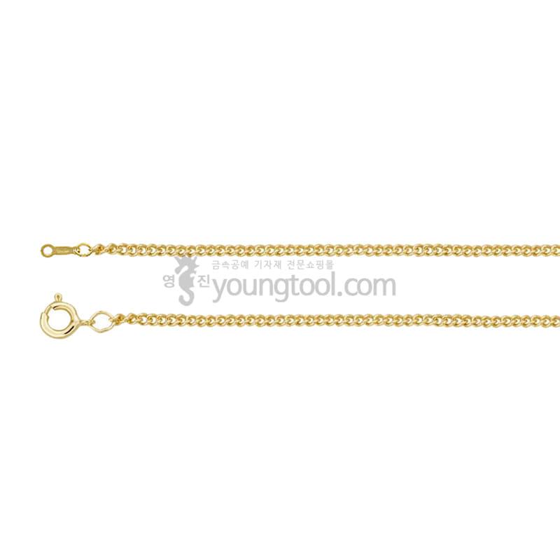 14K 옐로우 골드필드 목걸이 체인 (커브/1.5 mm)