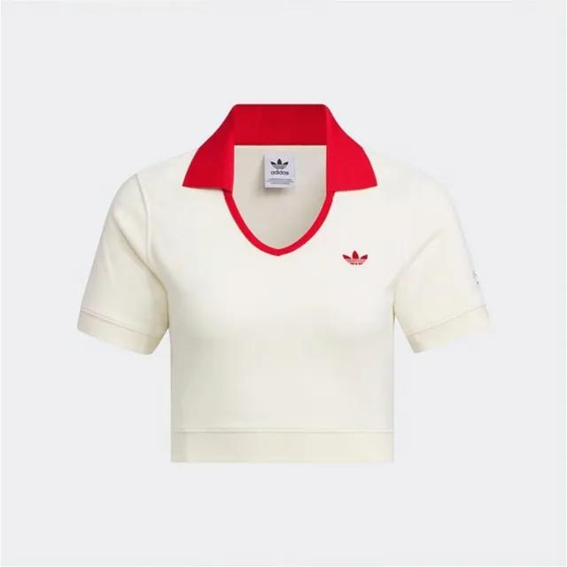 아디다스 오리지널 노타이틀 라펠 크롭 반팔티 IN1082