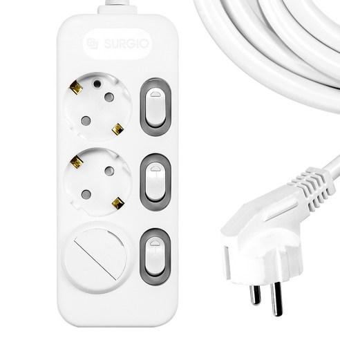 써지오 3구 개별 안전커버 멀티탭 DH-2039-RT + 안전커버 - 멀티탭 | 쿠팡