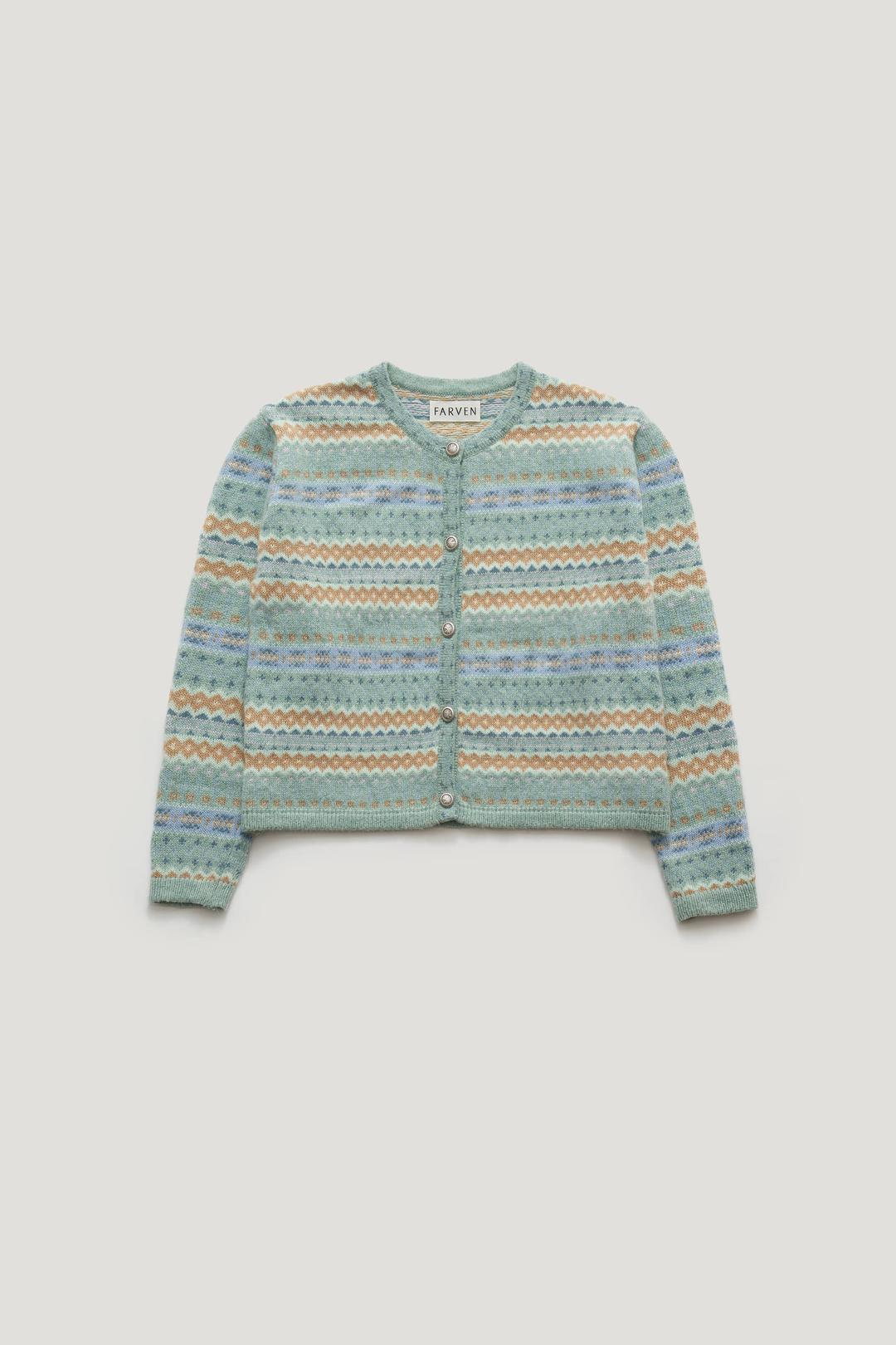 [WOOL 50%] NEHERA NORDIC KNIT CARDIGAN_MILD MINT / ₩179,000