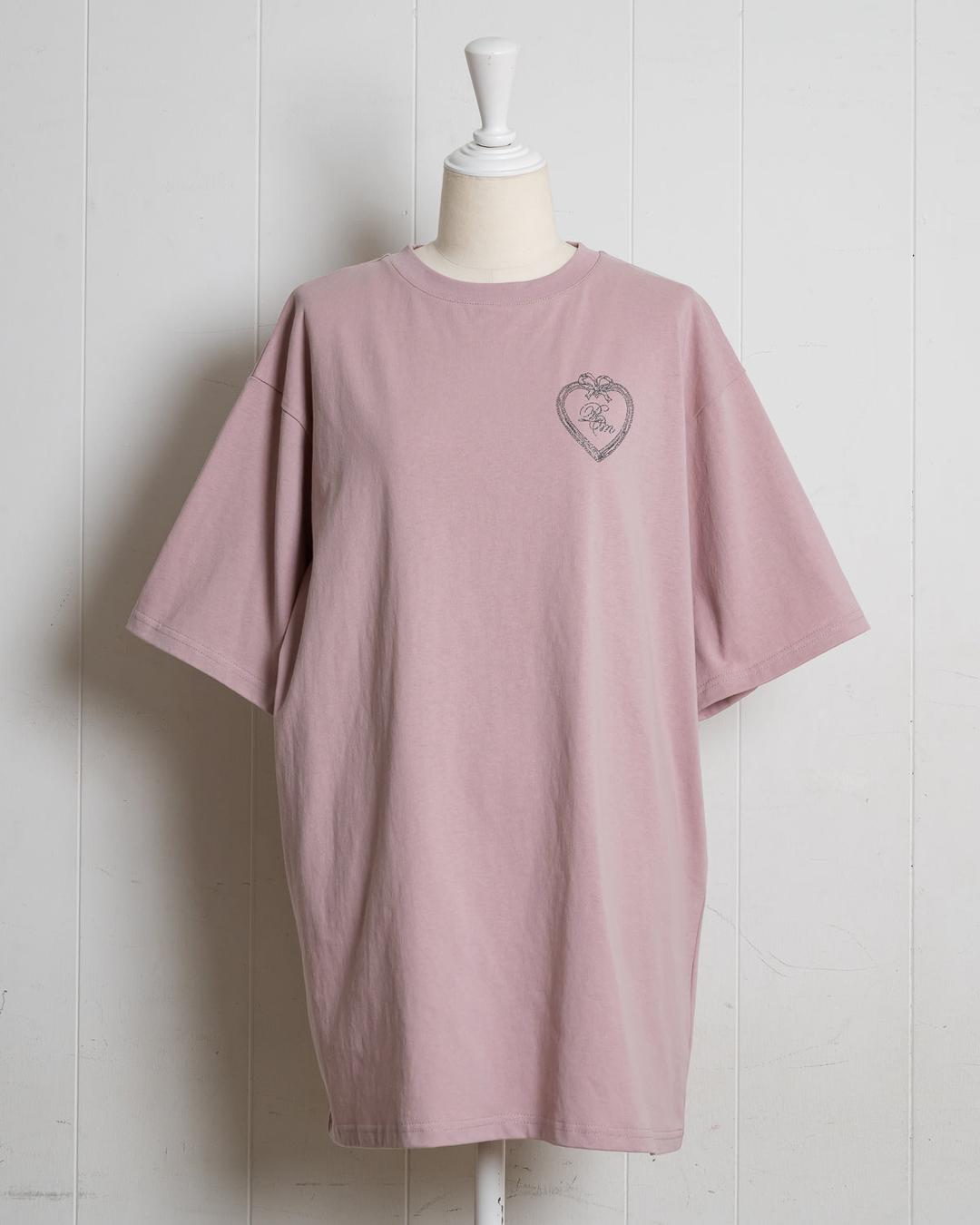 piumリボンラメオーバーサイズ半袖Tシャツ