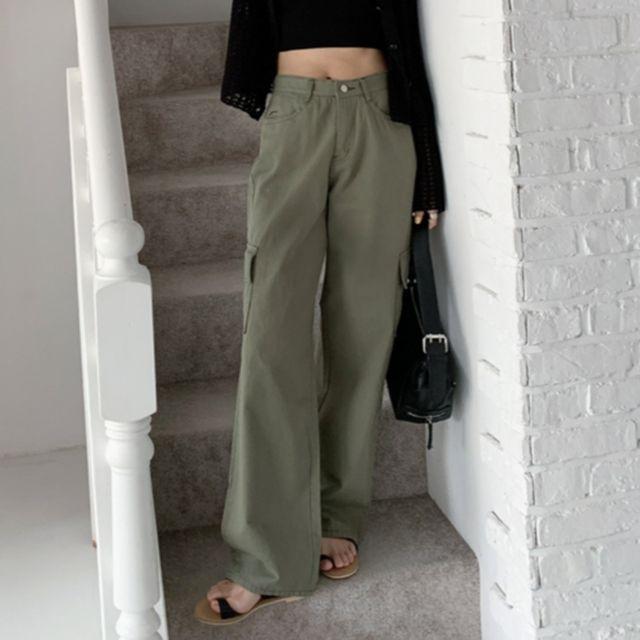 여성여름카고바지 와이드 카고 팬츠 와일드바지 3컬러