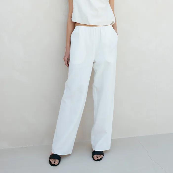 Easy Linen Band Pants (White)
