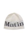 LOGO JACQUARD SHORT BEANIE IN WHITE