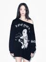엘이이와이(L.E.E.Y)  GRAPHICS OFF-SHOULDER SWEATSHIRT BLACK - 사이즈 & 후기 | 무신사