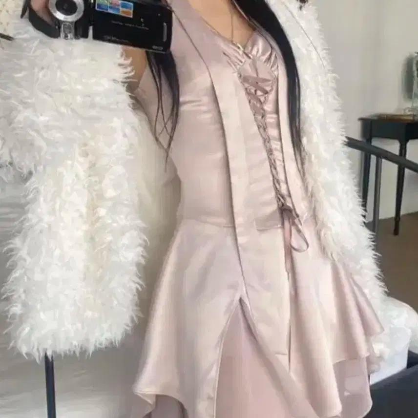 <택지참 새상품> 엔젤넘버 555 드레스 + 스카프 세트