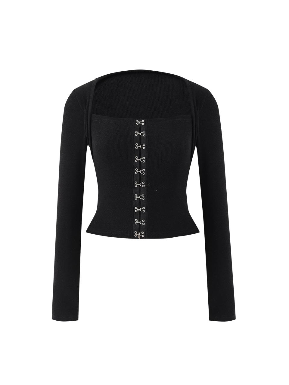 아이즈원 유진 착용 Hook square top (black)