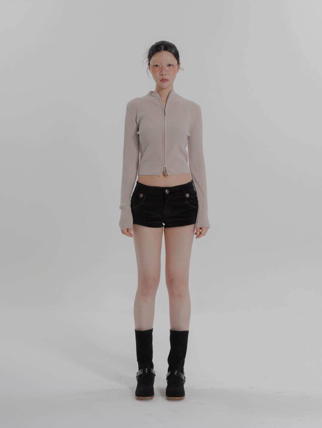 zip up knitwear (beige)