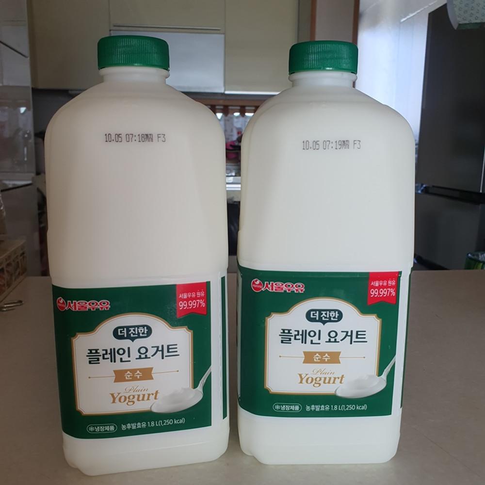 서울우유 더진한 플레인 요거트 순수 1800ml 2입팩