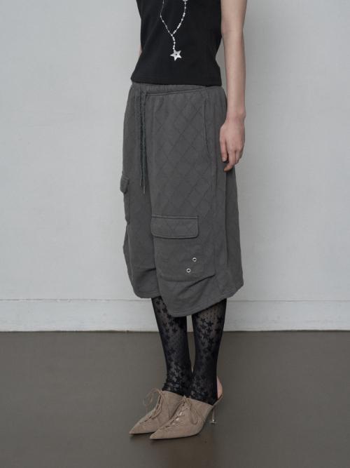 PUNCHING BERMUDA SWEATPANTS / CHARCOAL