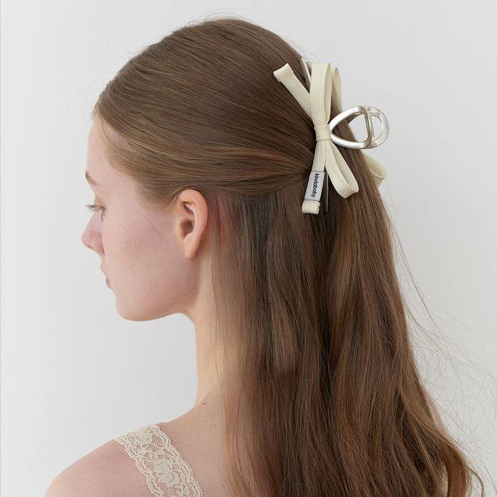 [29CM단독] essential ribbon line ribbon claw - cream