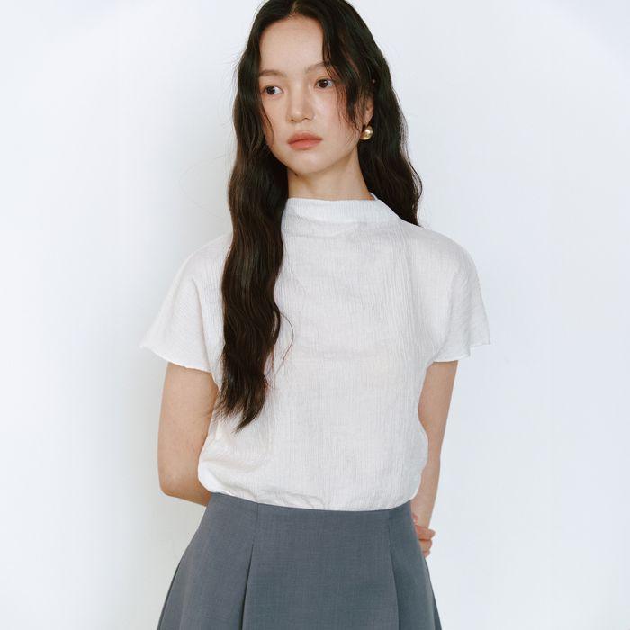 Fleur Pleats Blouse_ivory
