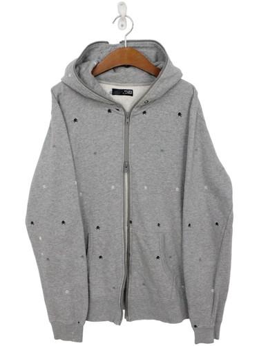 BEAMS 빔즈 스컬 자수 2WAY 풀집업 후드