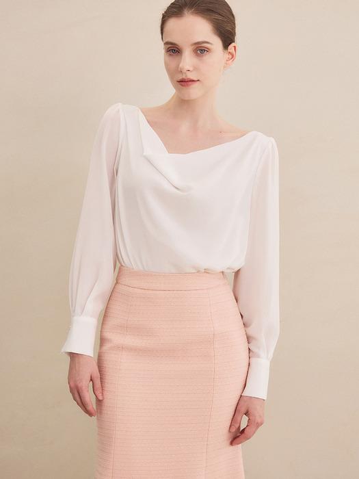 Clio Drape Blouse (Ivory)