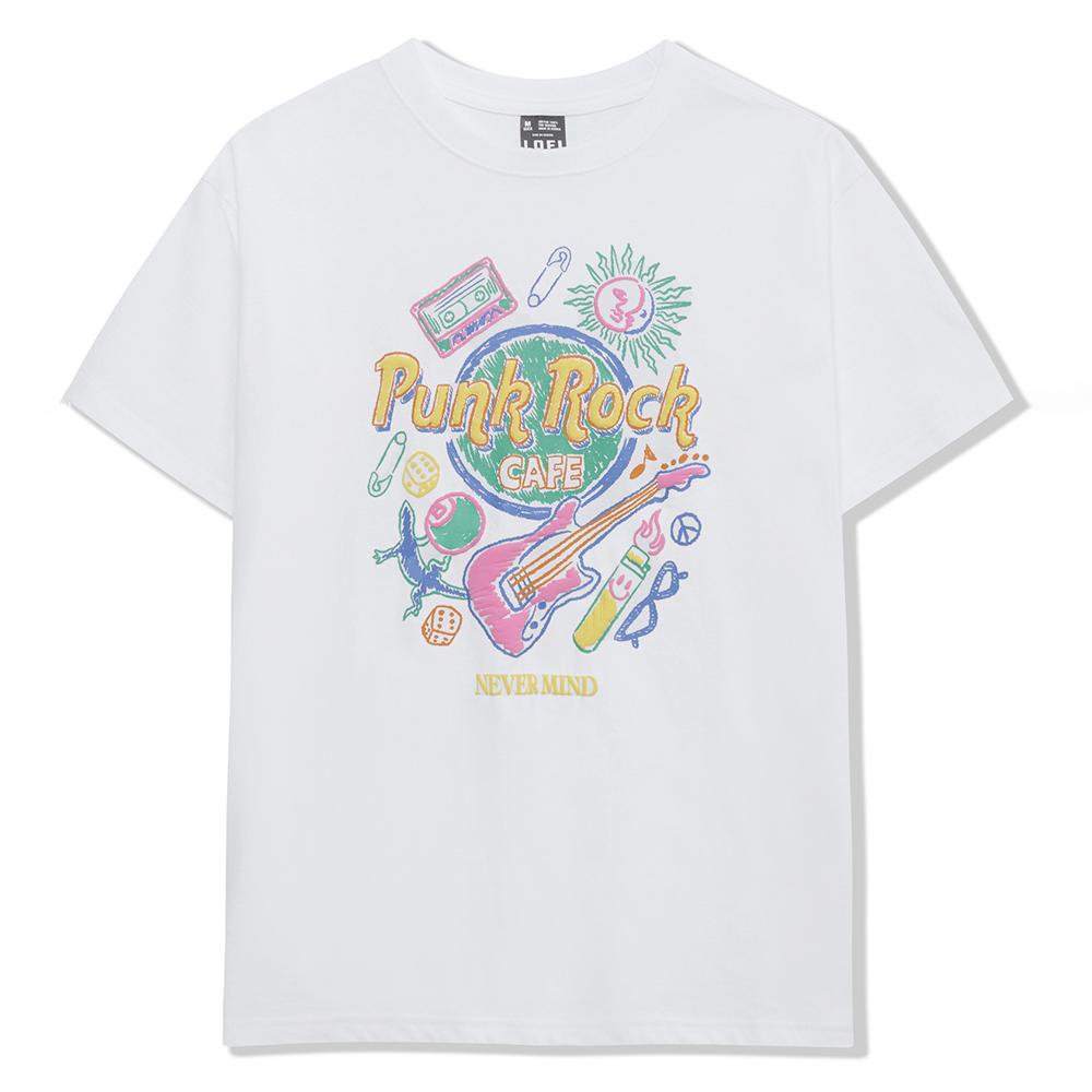 펑크록 크레용 그래픽 티셔츠 (화이트)