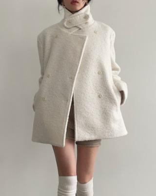 luma boucle half coat