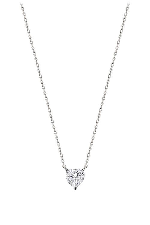 Silver925 Moissanite 0.5ct Heart Shape Cut Necklace PS116N