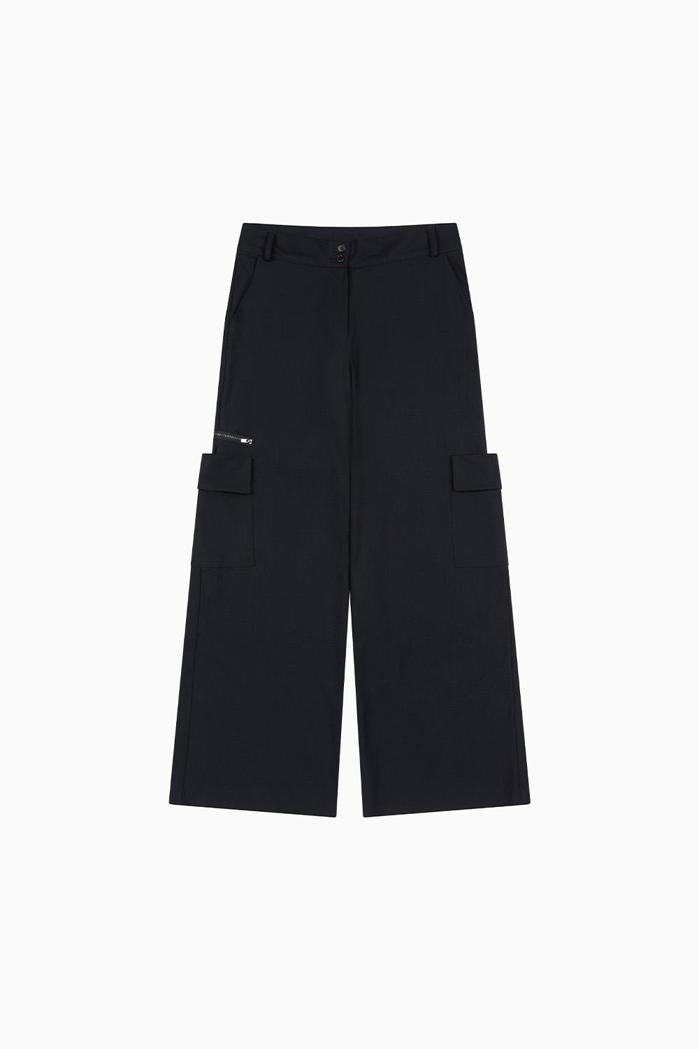 WIDE POCKET SLACKS, DARK NAVY