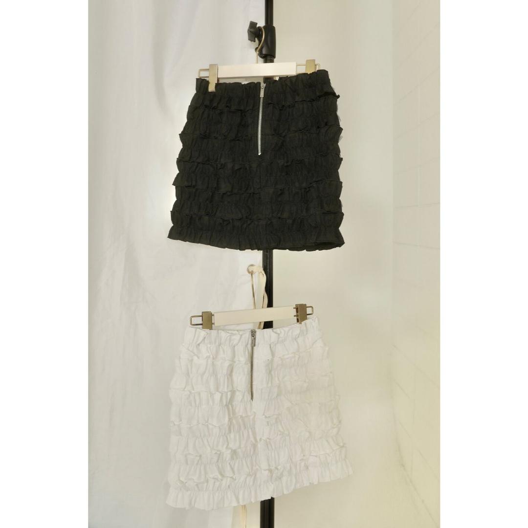 é zipper tulle frill skirt （2color）
