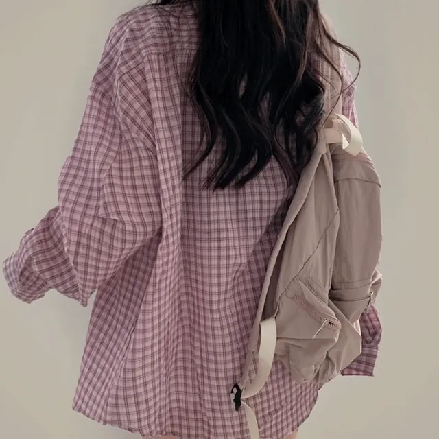 [국내제작/unisex] 러브레터 시어서커 오버핏 체크셔츠남방