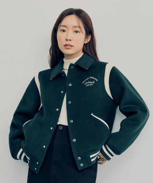 MARITHE VARSITY JACKET dark green