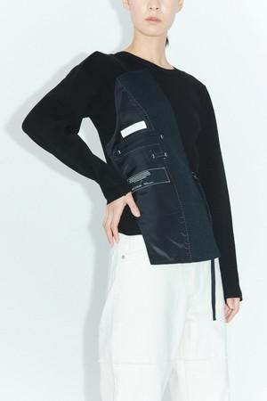 [RE;CODE 여성] Round neck knitwear with bustier top