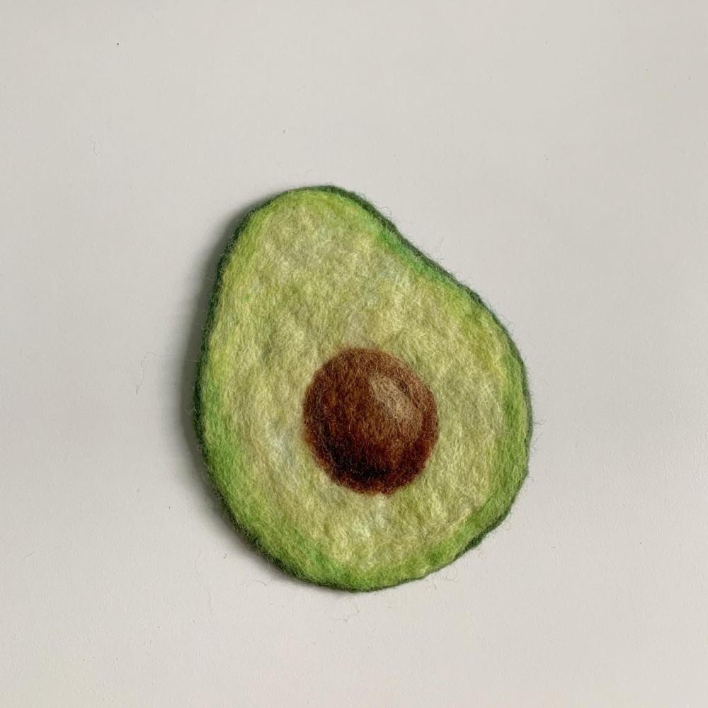 아보카도 양모 펠트 코스터