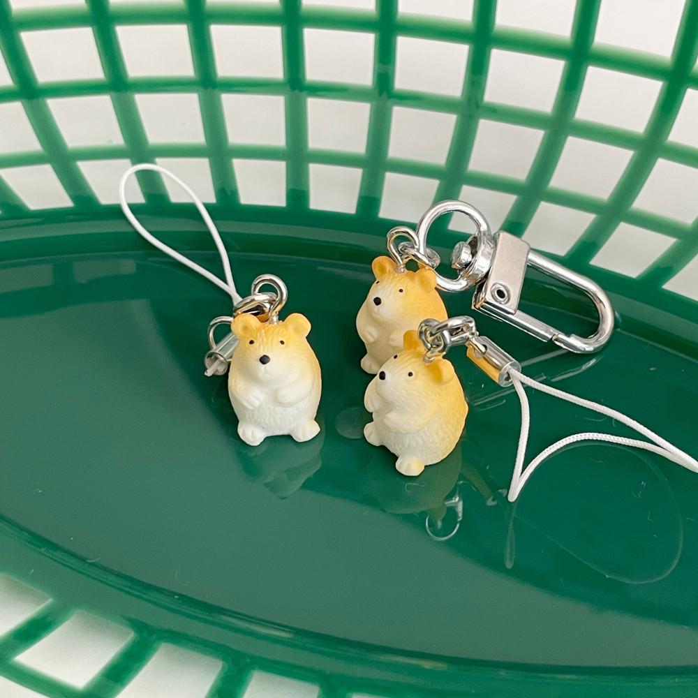 (렛씨온니굿띵) 겁먹은 햄스터키링 우정키링 커플키링