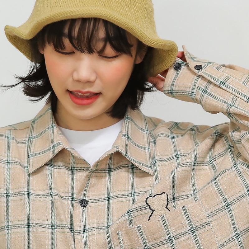 AQO BEAR CHECK SHIRTS BEIGE