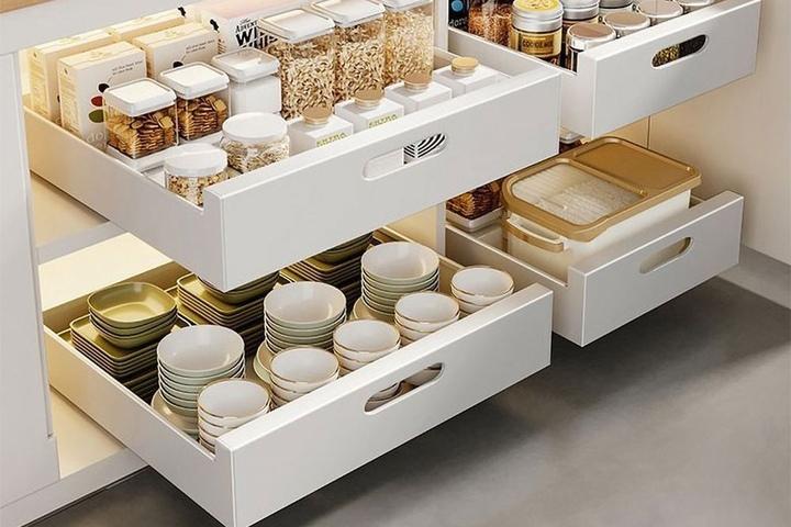 무타공 뉴슬라이딩 주방선반 M32 싱크대 하부장 양념통 인출식 정리 선반 25cm