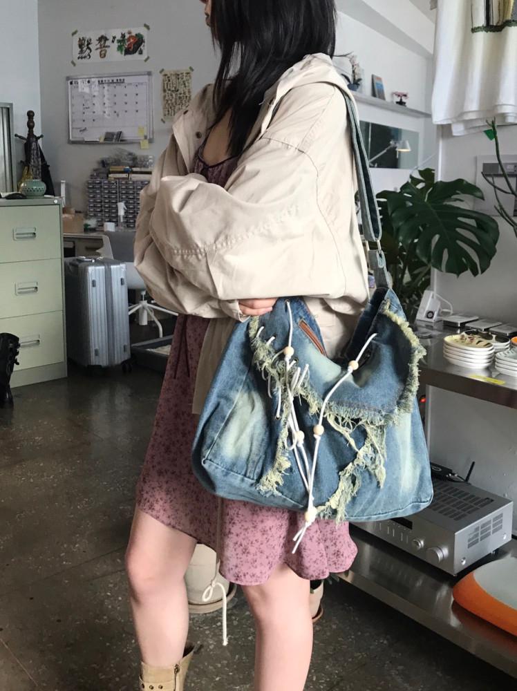 [히피디피] 그런지 데님 bag