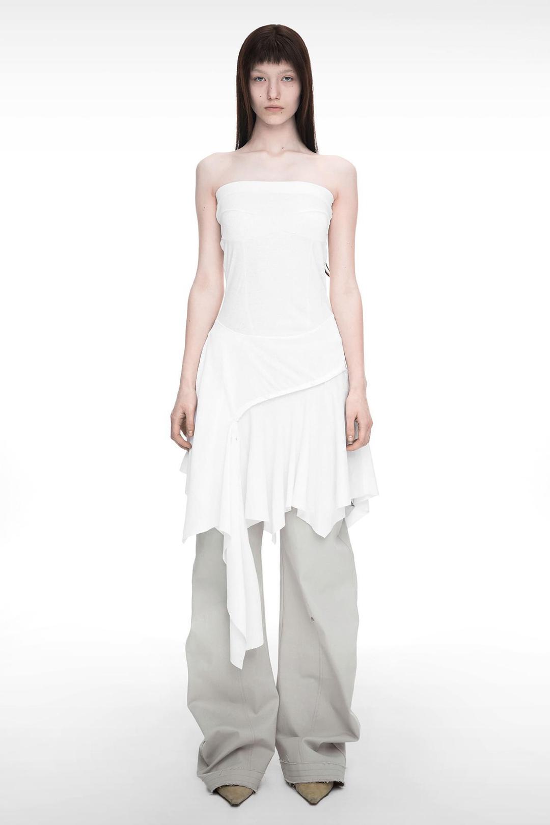 BUSTIER LAYERED DRESS IVORY