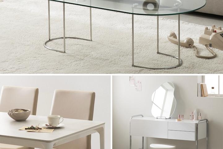 시니컬 강화 유리 테이블/소울 화장대/세라믹 식탁/책상/원형식탁 40types