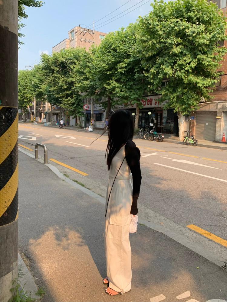 [르아브르][아이당일] 바게트 투웨이 카고 반밴딩팬츠, 여자 코튼 핀턱 카고바지