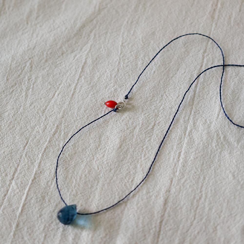 [silver925] 블루드롭 물방울 수정 스트링 실버925 목걸이