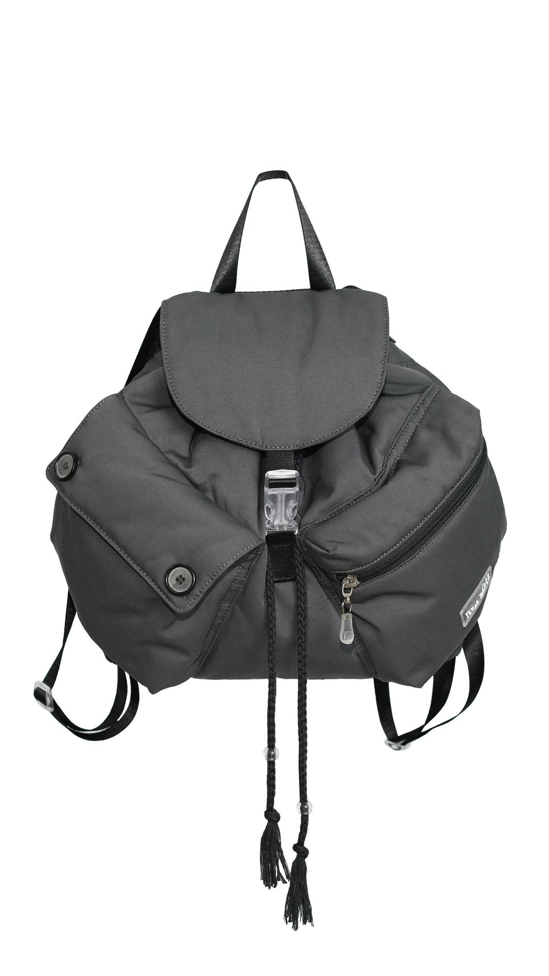 Button mini backpack_charcoal