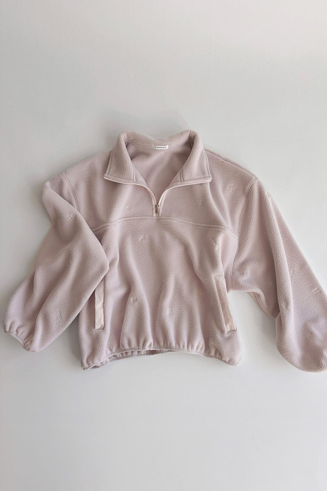 (2nd Re-stock) Silvery Fleece Anorak (Pale Pink)