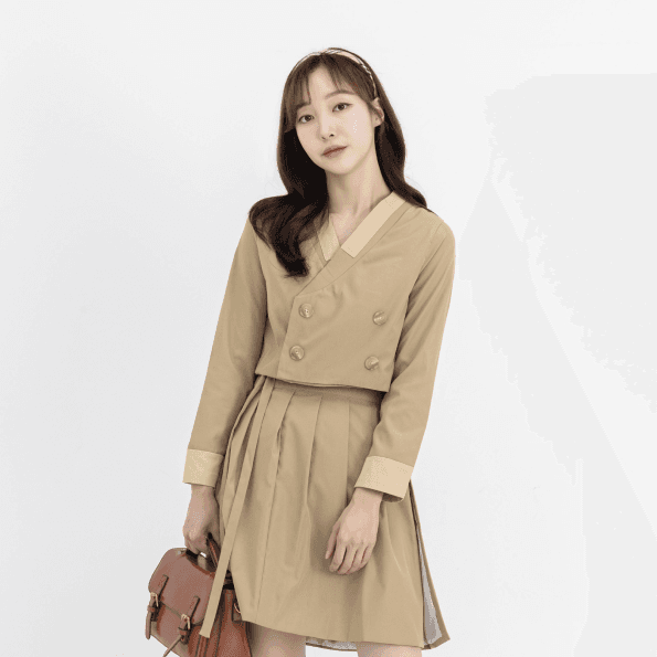 트렌치 한복 투피스 세트