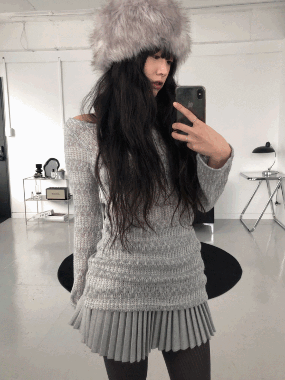wool choker knit dress (3color) / 울 초커 니트 원피스