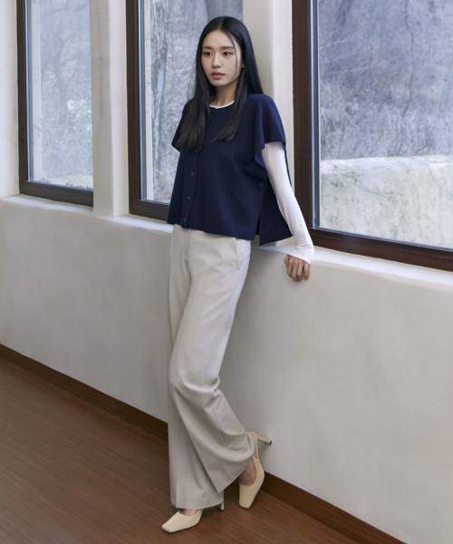 [ON] 25SS 세미와이드핏 하프밴딩 슬랙스