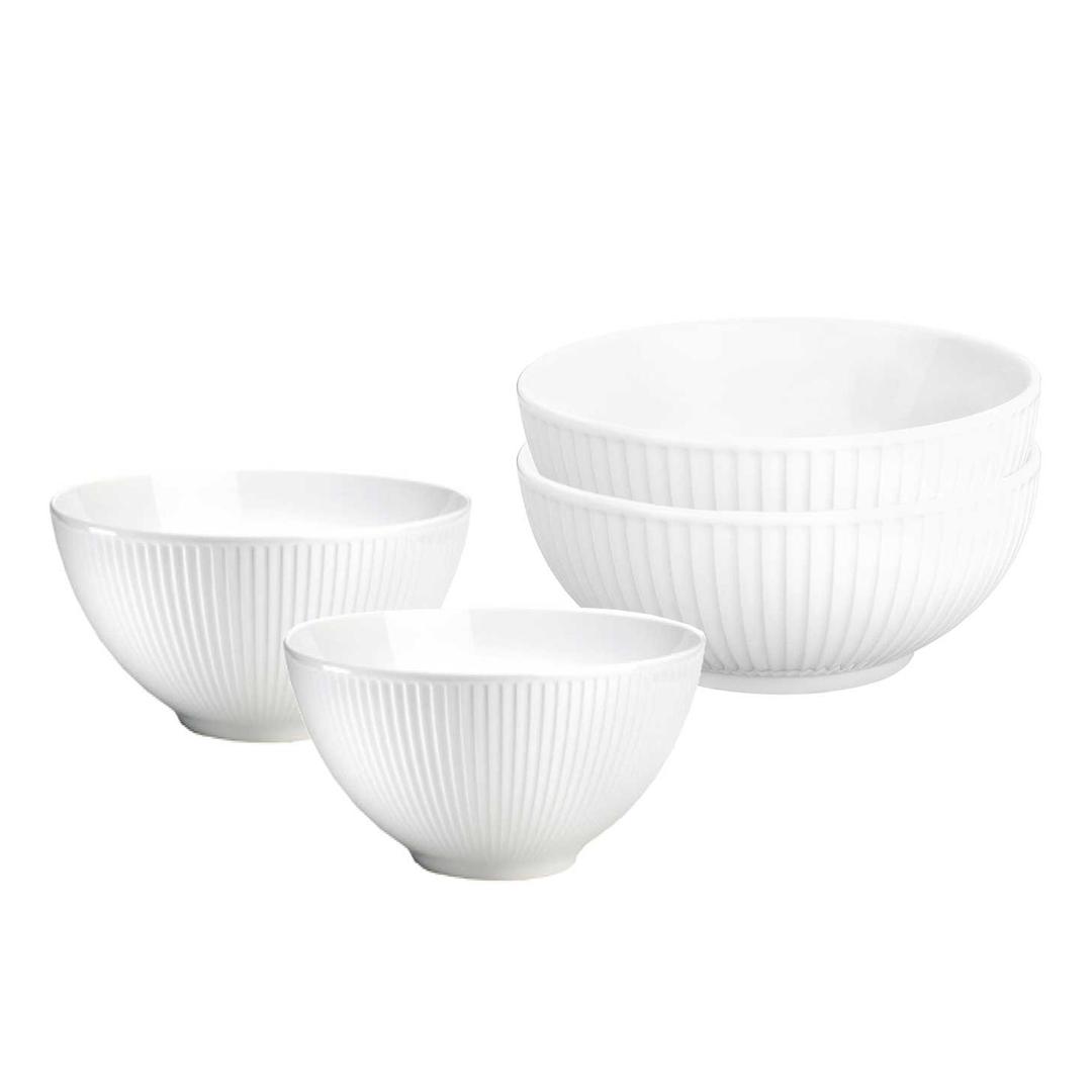 필리빗 플리세 밥그릇 + 국그릇 세트, 화이트, 밥그룻 + 국그릇, 2세트