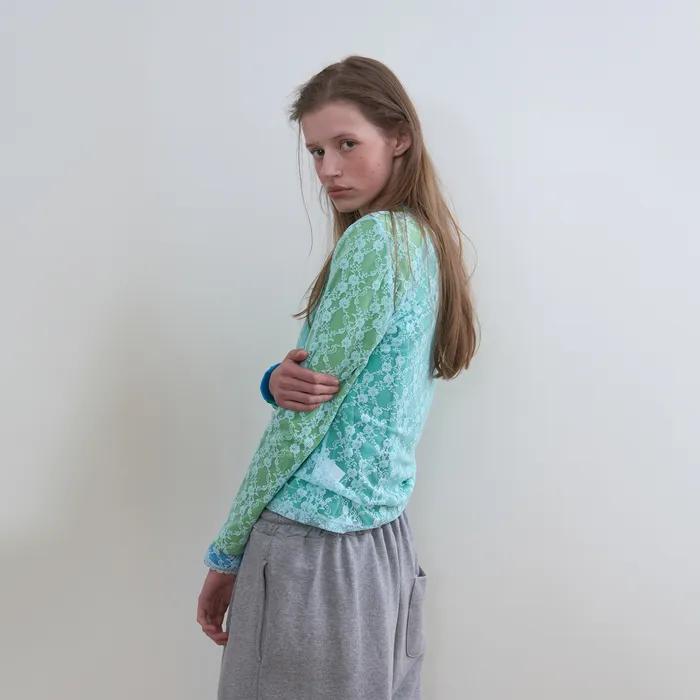 329. Lace Mesh T _ Mint