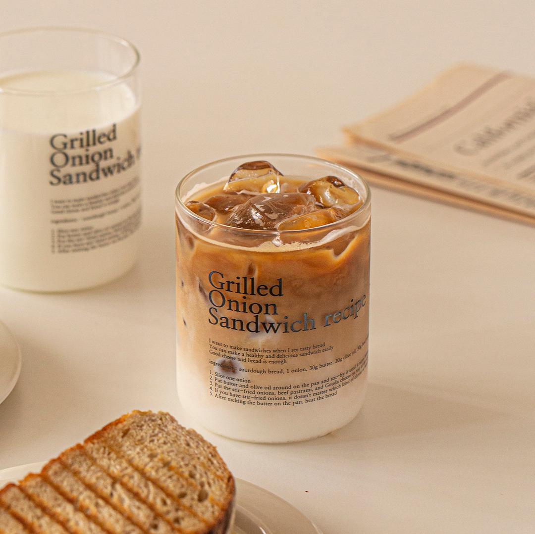 Grilled onion sandwich glass